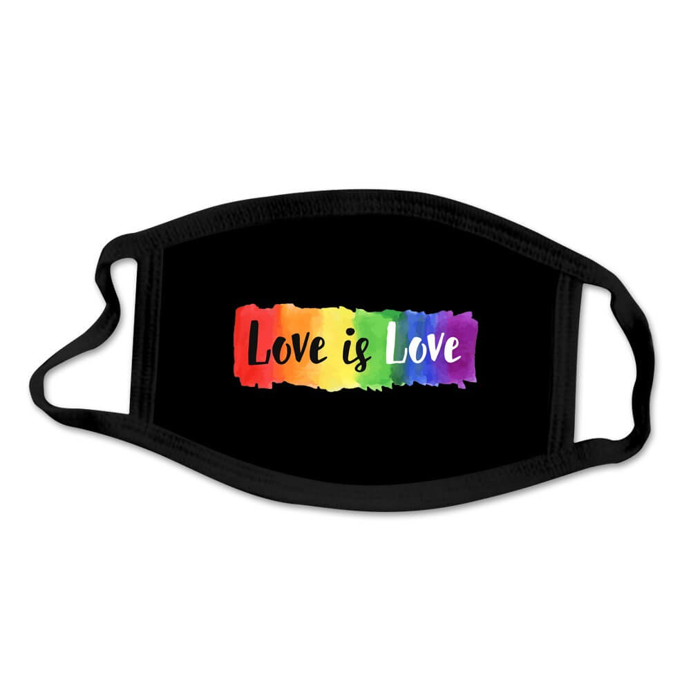 

Lovely Casual Rainbow Letter Print Pitch-black Face Mask