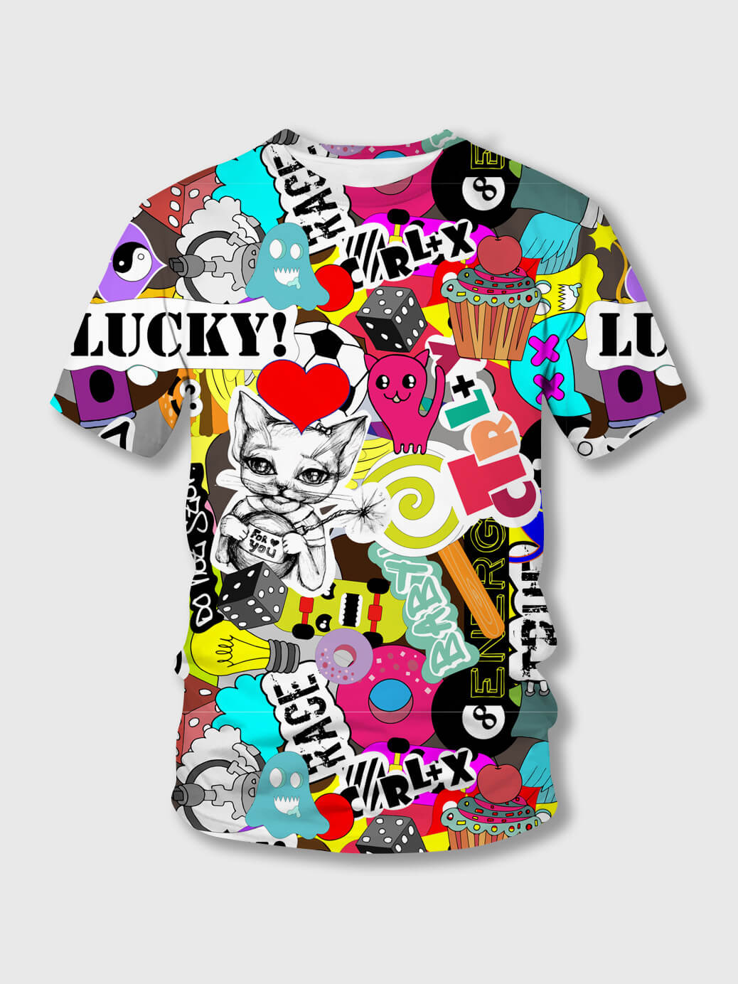 

Lovely Girl Casual Cartoon Letter Print Multicolor T-shirt, Multi