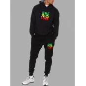 LW Men One Love Letter Print Tracksuit Set
