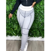 Lovely TikTok Leggings Sportswear Mid Waist Patchw