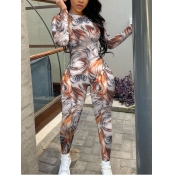 Lovely Street O Neck Graffiti Element Print White 