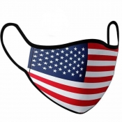 Lovely Trendy American Flag Print Blue Face Mask