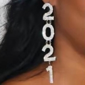 LW Chic Number Silver Earring