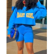 LW Letter Print Oversized Tracksuit Set
