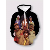 Lovely Boy Street Hooded Collar Graffiti Print Pat