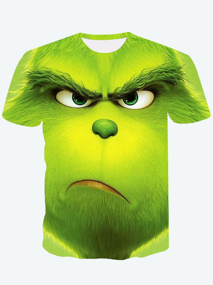 

Lovely Men Casual O Neck Animal Print Green T-shirt