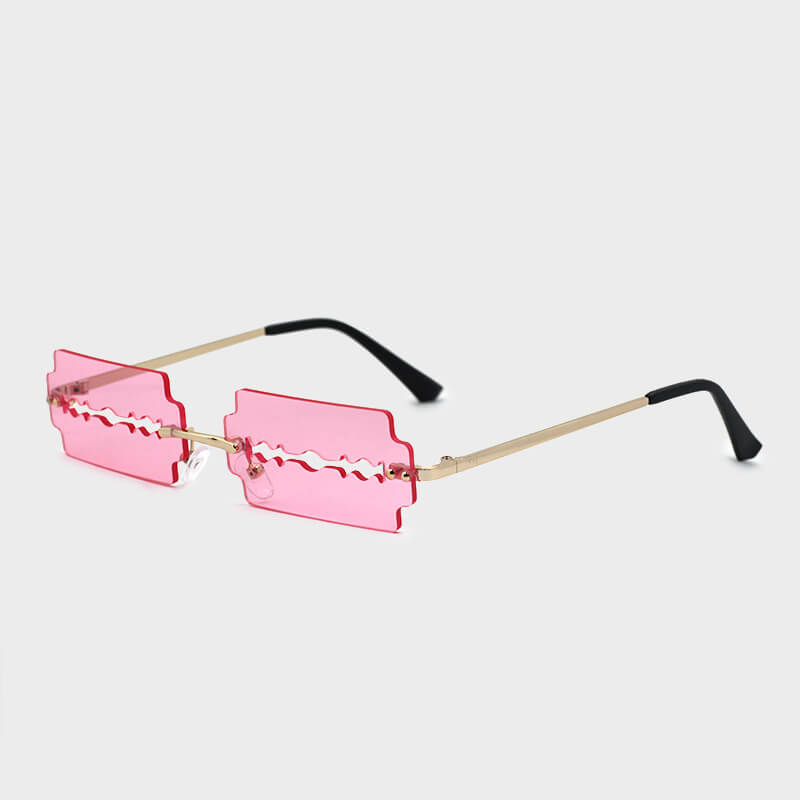 

Lovely Stylish Razer Blade Design Pink Sunglasses