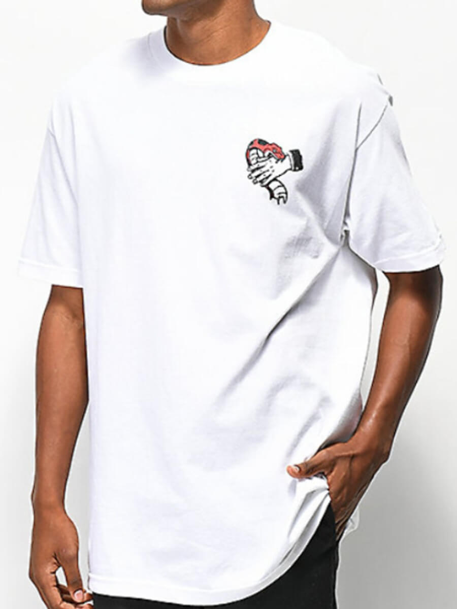 

Lovely Men Casual O Neck Graffiti Print White T-shirt