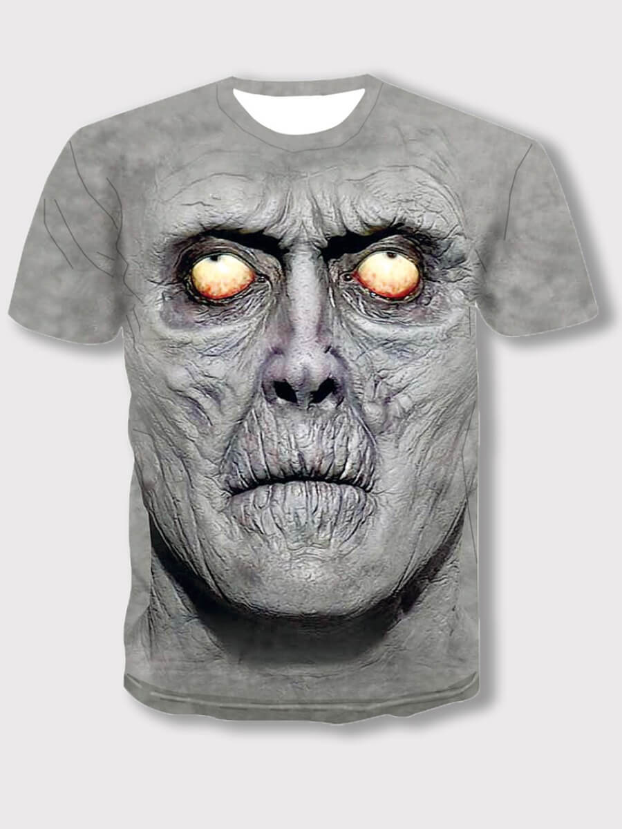 

Lovely Street O Neck Graffiti Print Grey Boy T-shirt