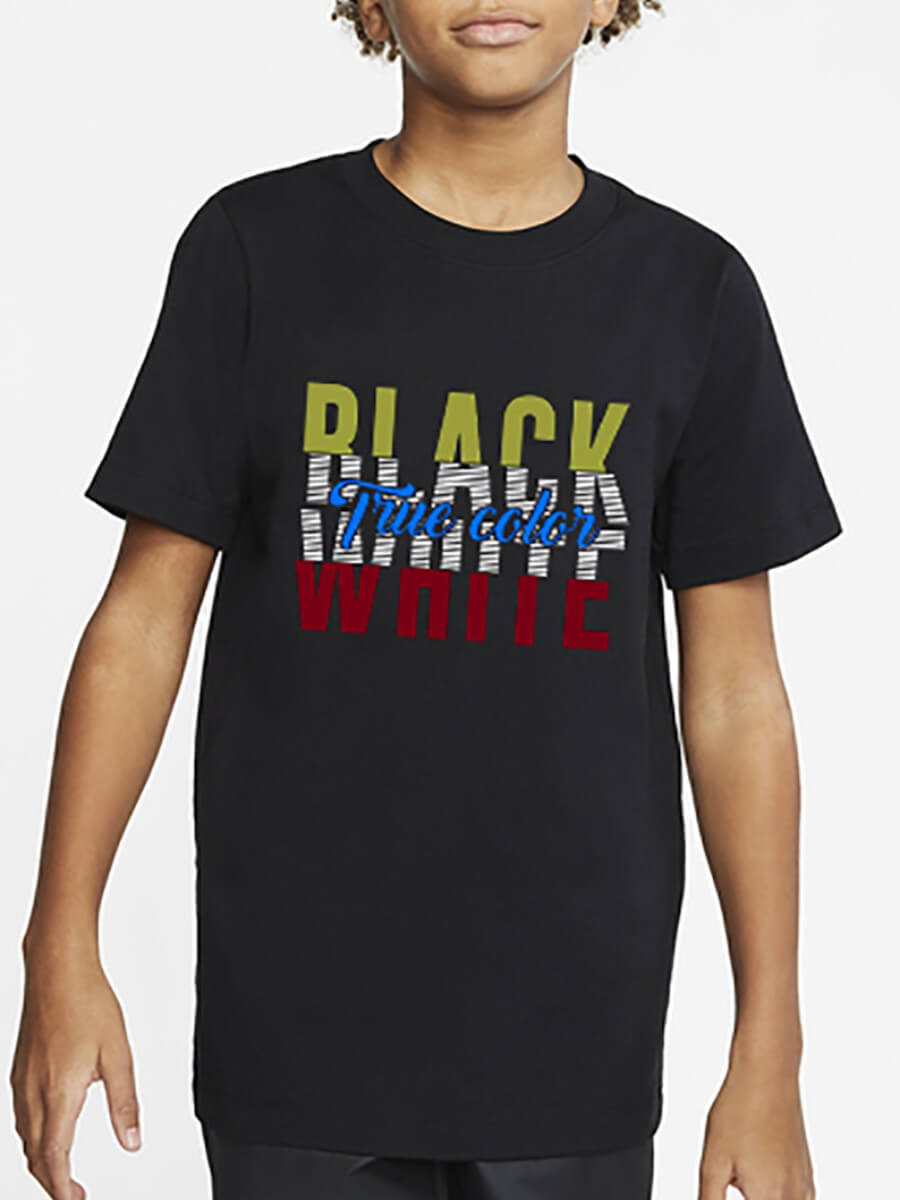 

Lovely Casual O Neck Letter Print Black Boy T-shirt