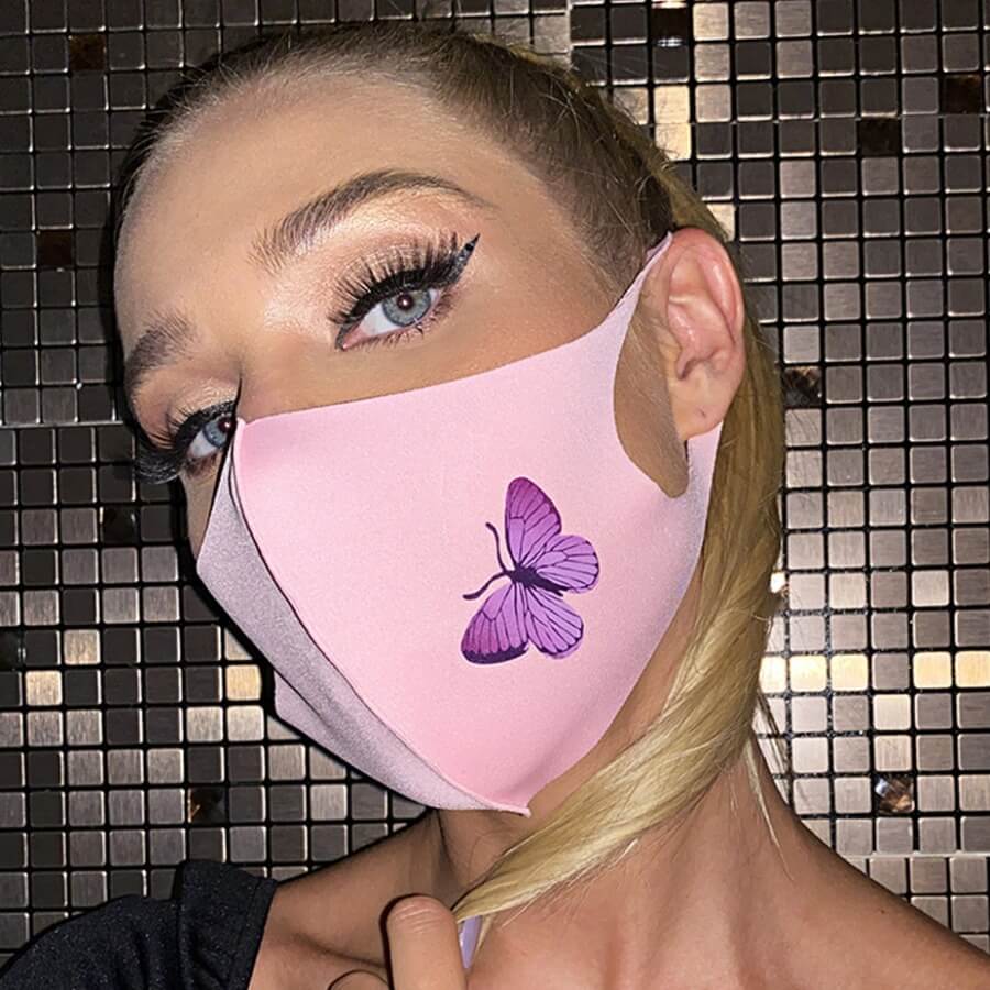 

Lovely Casual Butterfly Print Pink Face Mask