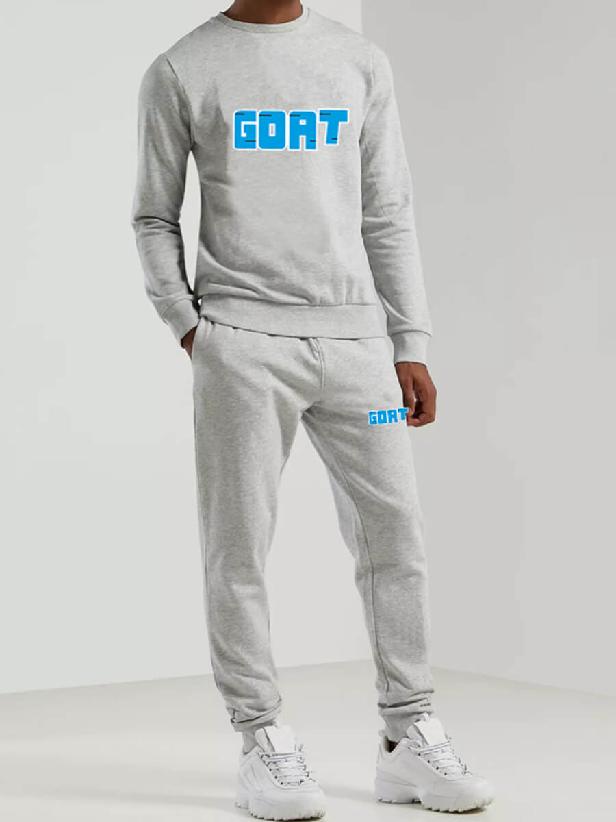

Lovely Casual Letter Print Drawstring Grey Men Two Piece Pants Set