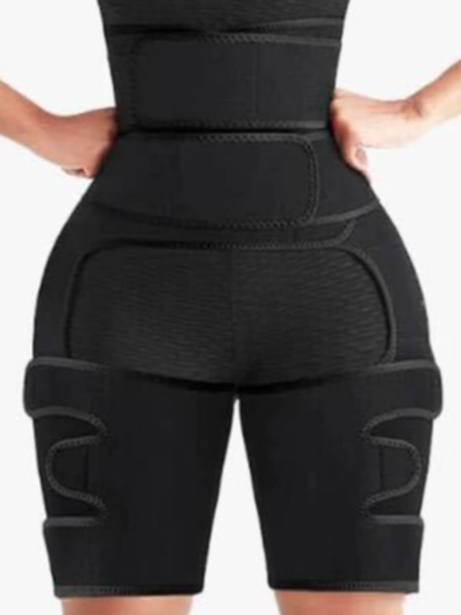 

LW Casual Hollow-out Patchwork Black Waist Trainer