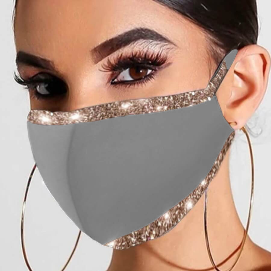 

Lovely Chic Sequined Patchwork Grey Face Mask