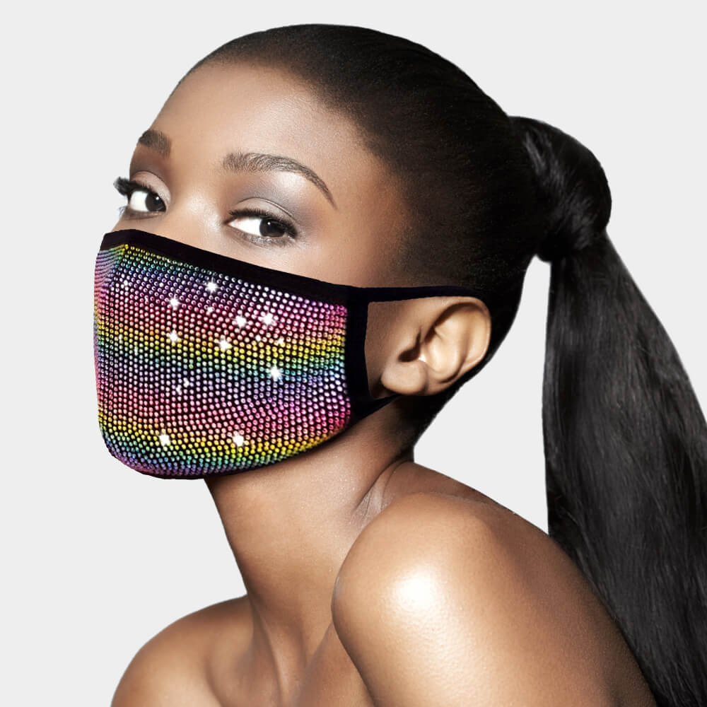 

Lovely Chic Gradient Sequined Multicolor Face Mask, Multi