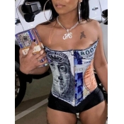 LW SXY Street Off The Shoulder Letter Print Patchw