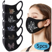 Lovely Chic Butterfly Sequined Black Face Mask (Wi