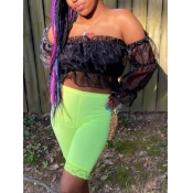 LW SXY Chic Off The Shoulder See-through Fold Desi