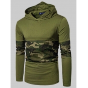 Lovely Men Casual Camo Print Patchwork Army Green 