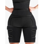 LW Casual Hollow-out Patchwork Black Waist Trainer