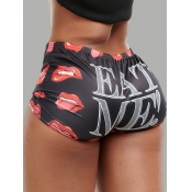 LW Lip Letter Print Shorts