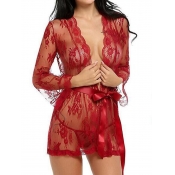 Lovely Sexy See-through Bow-tie Decoration Red Bab