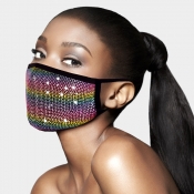 Lovely Chic Gradient Sequined Multicolor Face Mask