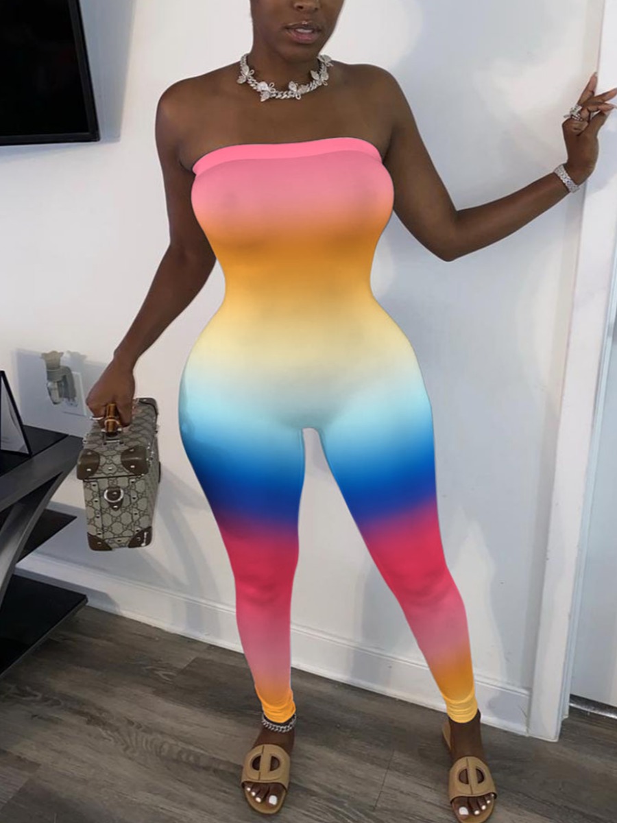 

LW Off The Shoulder Gradient Jumpsuit, Multi