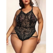 Lovely Plus Size Sexy See-through Bandage Design B
