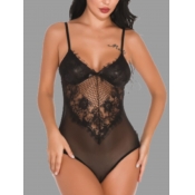 Lovely Sexy See-through Hollow-out Black Teddies