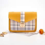 Lovely Casual Plaid Print Chain Decoration Yellow 