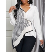 Lovely Stylish Geometric Print Patchwork Asymmetri