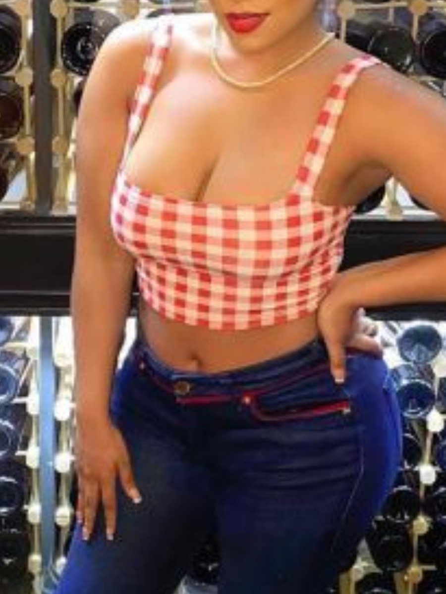 

Lovely Sweet Plaid Print Patchwork Croci Camisole