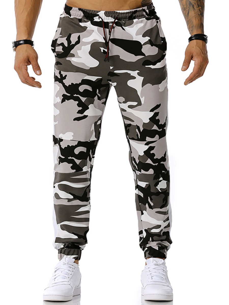

Lovely Men Street Camo Print Drawstring Pants