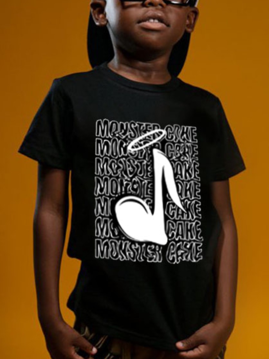 

Lovely Boy Street O Neck Letter Print White T-shirt