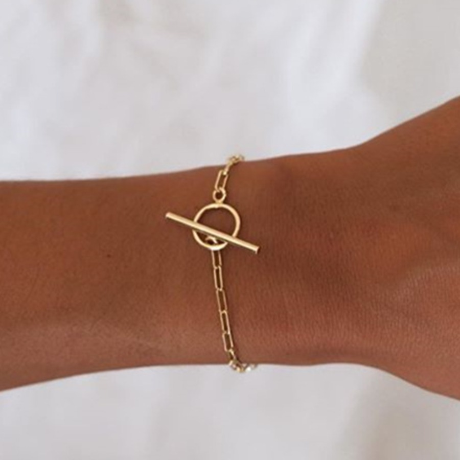 

Lovely Casual O Ring Decoration Gold Bracelet
