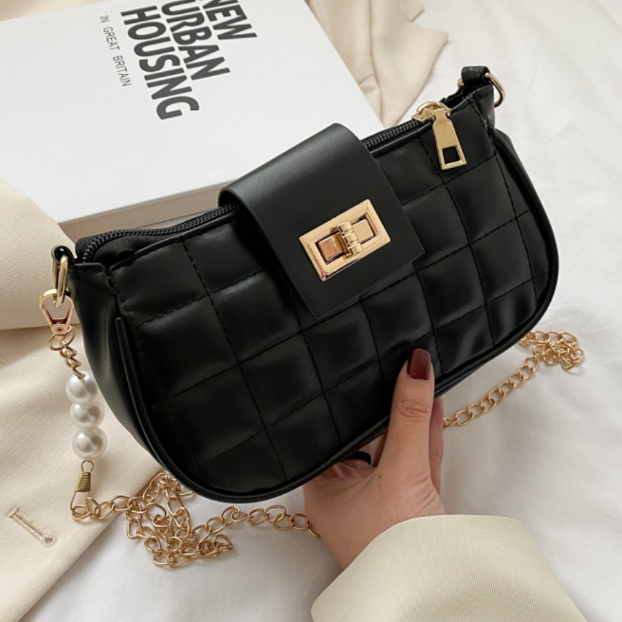 

Lovely Casual Chain Strap Black Crossbody Bag