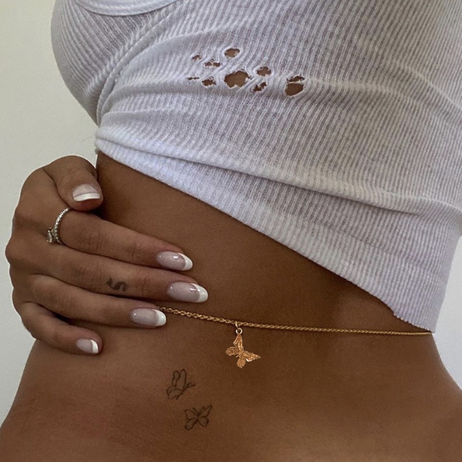 

Lovely Casual Butterfly Decoration Gold Body Chain