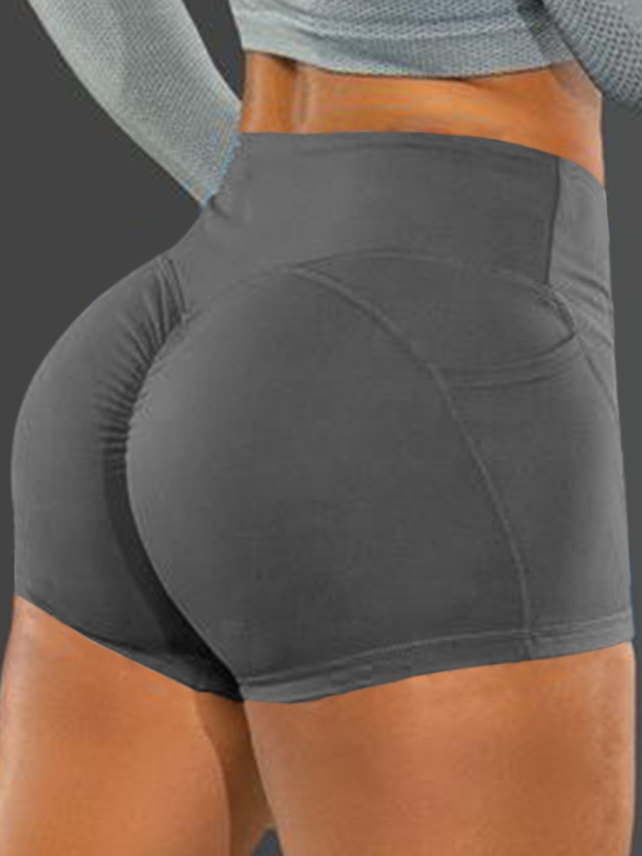 

Lovely Sporty High-waisted Ruched Dark Grey Shorts