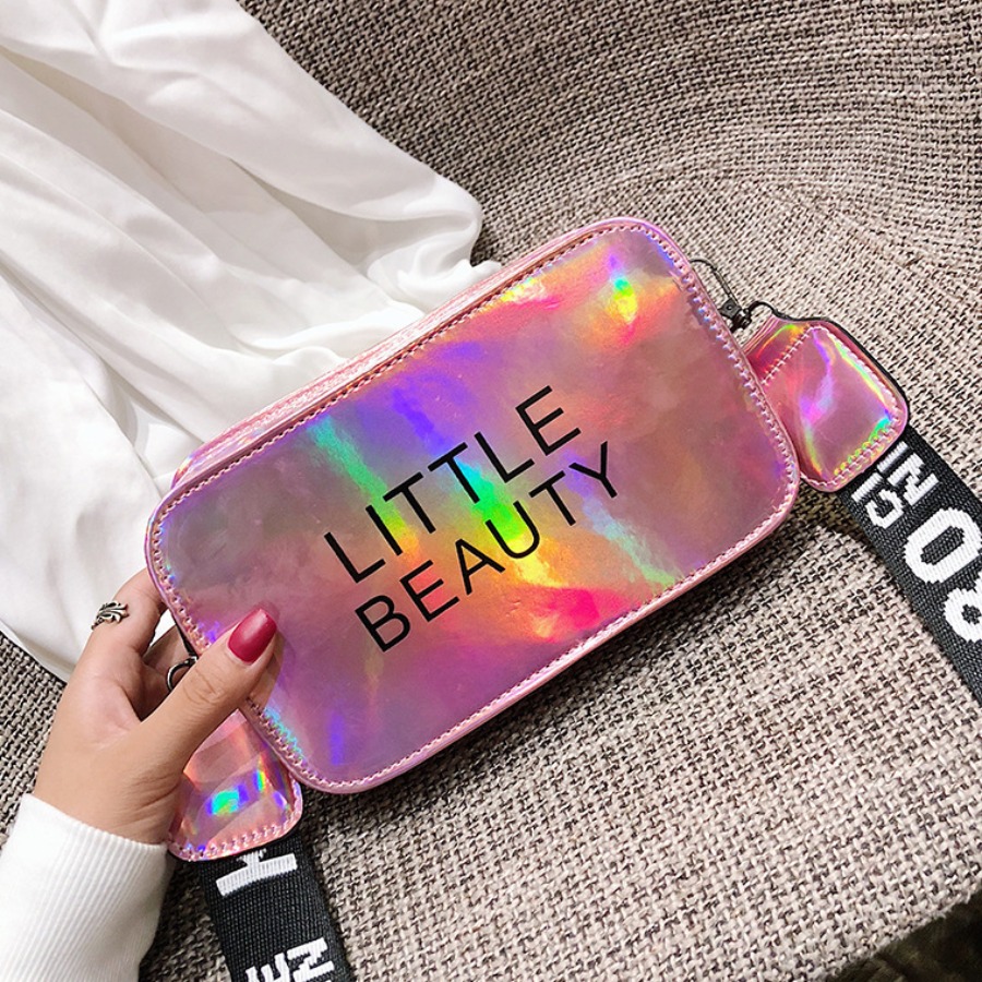

Lovely Street Laser Letter Print Pink Crossbody Bags