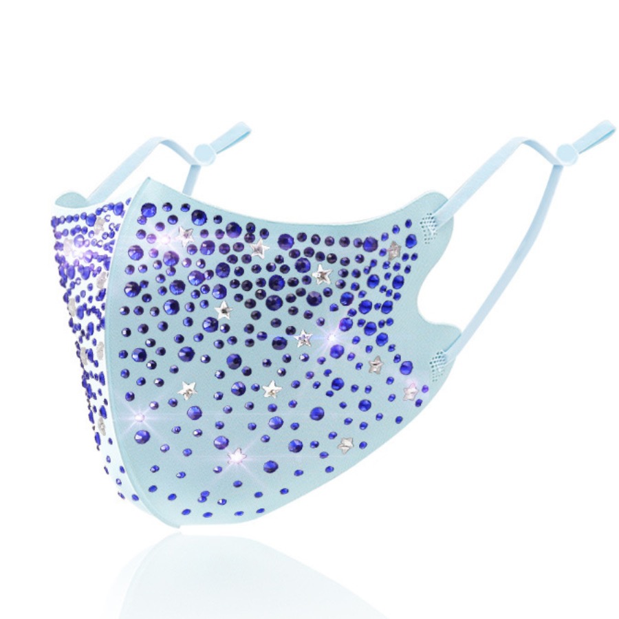 

Lovely Casual Sequined Skyblue Face Mask