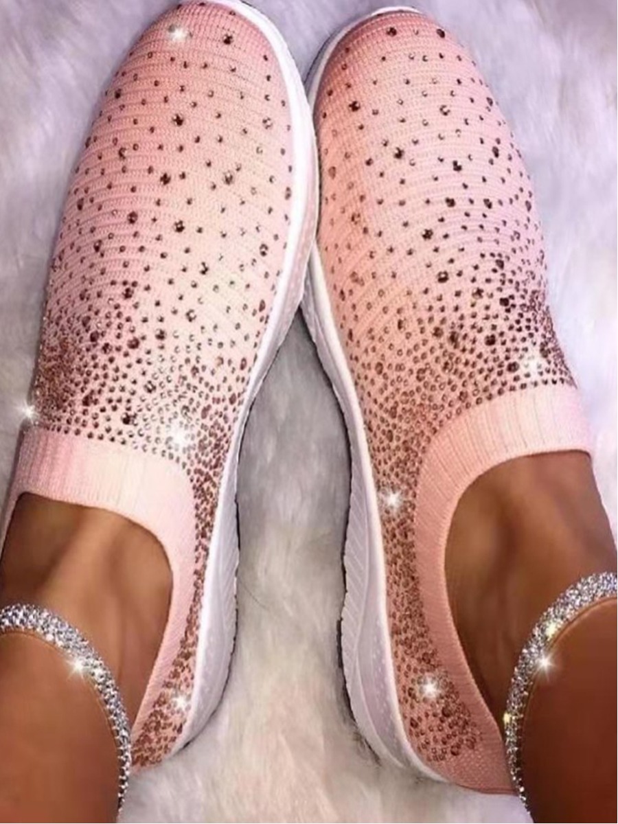 

Lovely Casual Metal Decoration Pink Flats