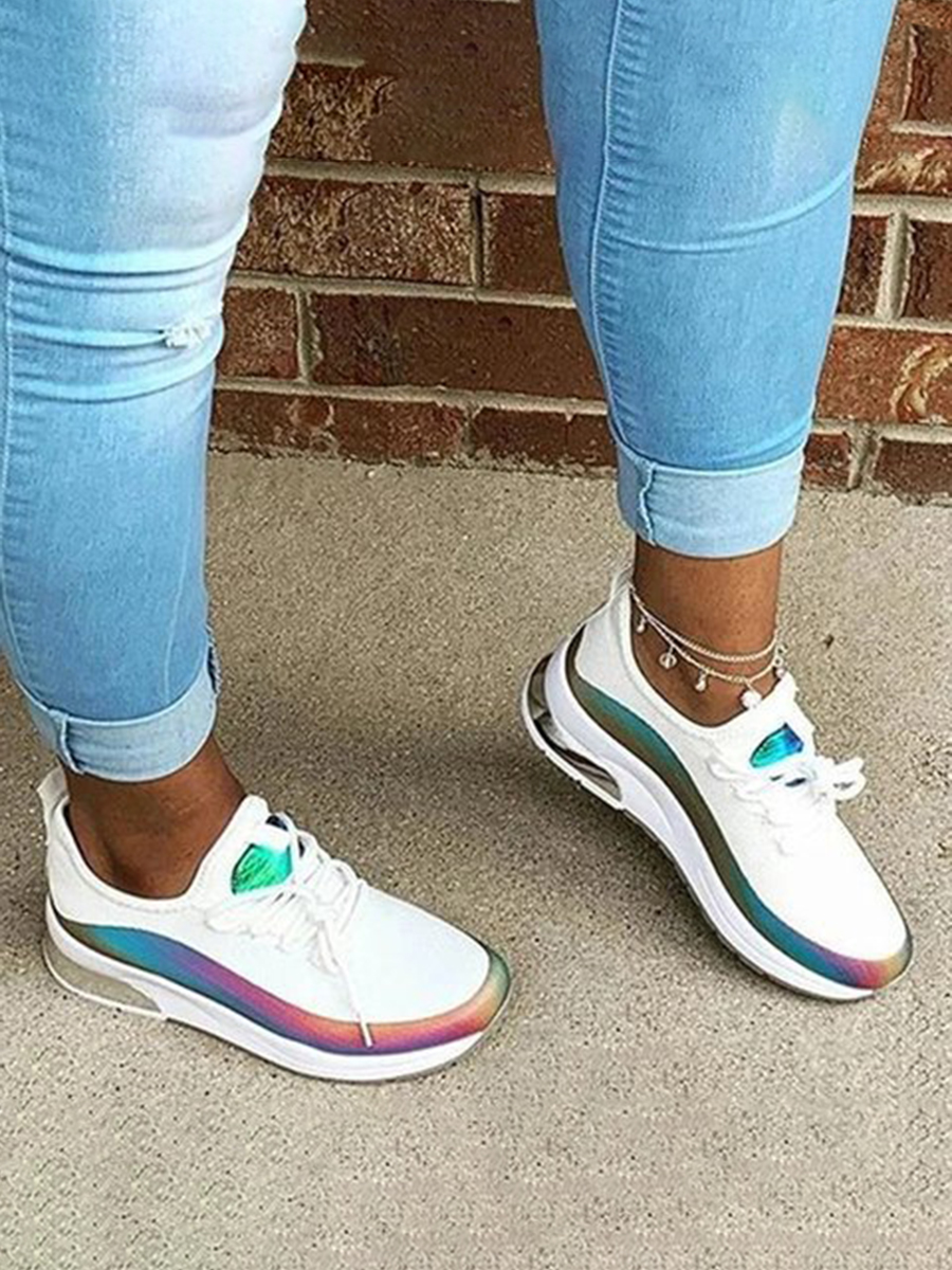 Lovely Sporty Gradient White Sneakers