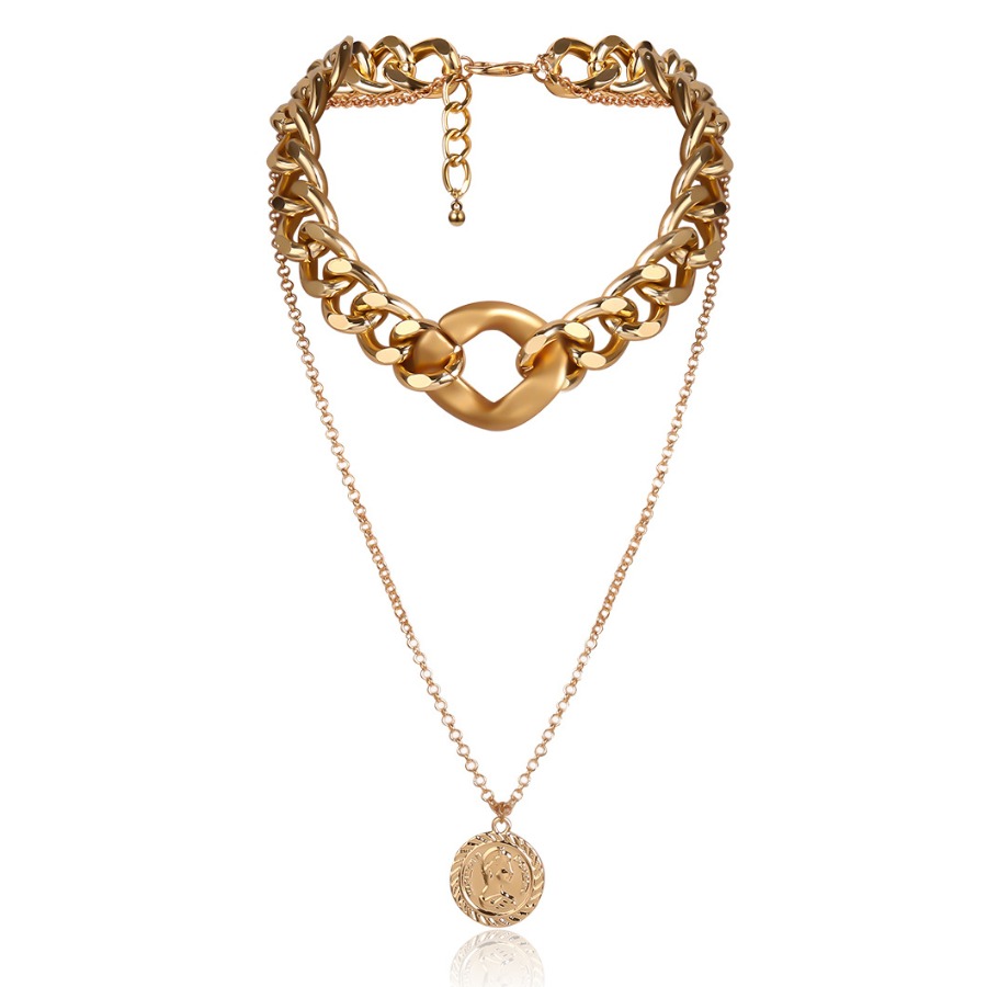 

Lovely Casual Coin Hollow-out Gold Multilayer Necklace