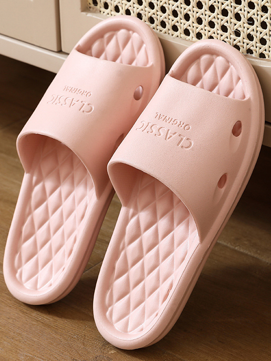 

Lovely Casual Letter Hollow-out Light Pink Slippers