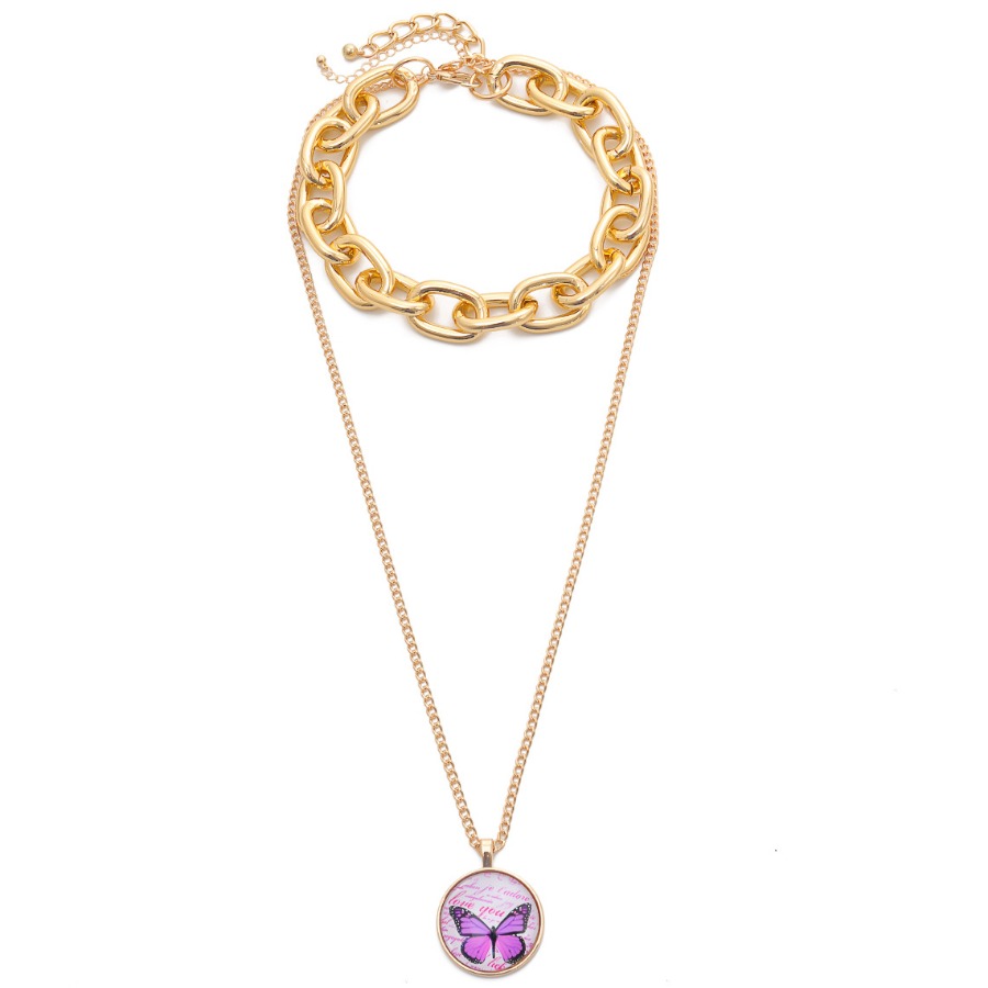 

Lovely Casual Butterfly Gold Necklace