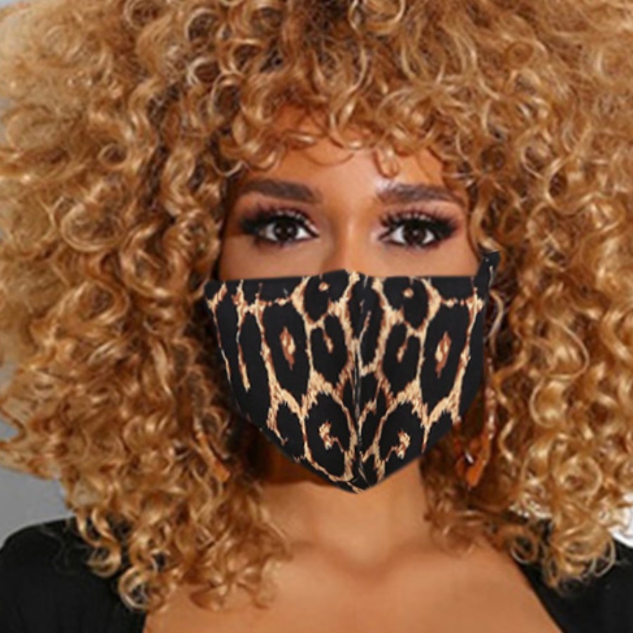 

Lovely Casual Leopard Print Patchwork Face Mask