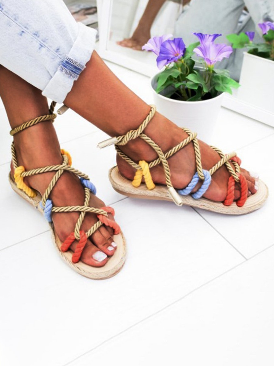 

LW Casual Bandage Design Multicolor Sandals, Multi