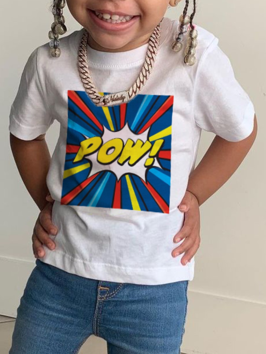 

Lovely Girl Casual Letter Print Patchwork White T-shirt