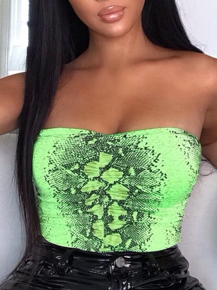 

Lovely Street Off The Shoulder Python Print Camisole
